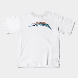 Free as a Bird Watercolor Feather Kids T-Shirt